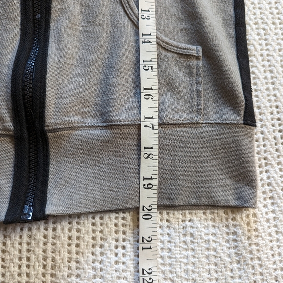 Vintage 90s Y2K TOPPY Crop Hoodie Shirt Women's Medium Taupe Brown Full Zipper - Picture 7 of 8